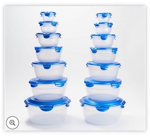 lot 1728 image: LocknLock 14-Piece Nestable Bowl Storage Set w Handle Lids