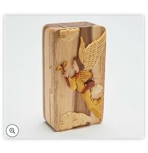 lot 1729 image: Carver Dans Healing Angel Puzzle Box with Magnetic Closure