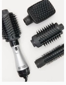 lot 1731 image: Hot Tools Pro Signature Blowout Hair Brush 4-Pc Kit BlackSilver