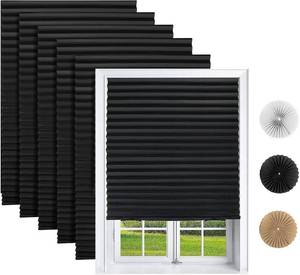 lot 1759 image: $47 Changshade 6 Pack Shades, Pleated Paper Blinds, 48x72, Black
