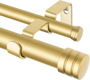 lot 1761 image: TONIAL 1-Inch Double Curtain Rods 36-72 in, Gold Cap Finial