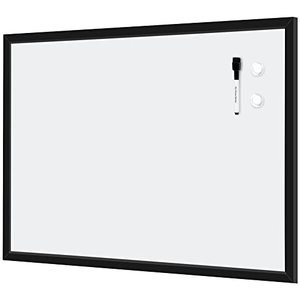 lot 1763 image: Amazon Basics Magnetic Dry Erase Whiteboard 35W x 23H, Black Frame
