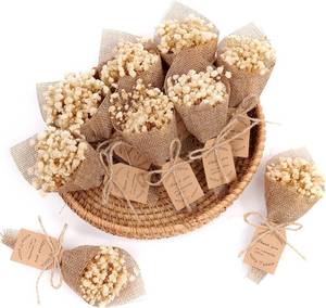 lot 1718 image: 20-Piece Mini Magnet Dried Flowers Bouquet for Wedding Favors (White)