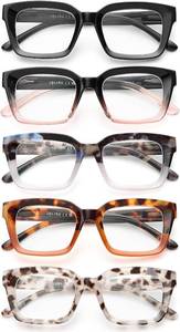 lot 1723 image: 5-Pack Reading Glasses - Blue Light Blocking Computer Readers, Spring Hinges 1.7