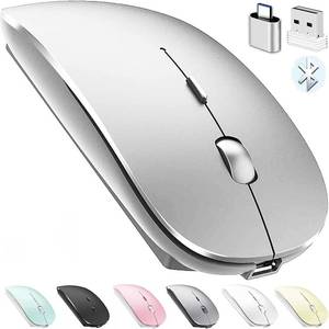 lot 1731 image: Bluetooth Wireless Mouse for Laptop, Mac, iPad, Windows, Chromebook (Silver)