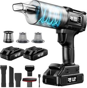 lot 1743 image: Cordless Car Vacuum 35000PA, 2 Batteries, 60min Runtime, 350ML Dust Cup