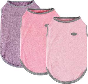 lot 1753 image: 3-Pack Lightweight Sun-Protection Dog Shirts, Sleeveless Tanks, M
