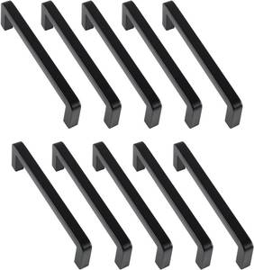 lot 1754 image: 10 Pack Matte Black 304 Stainless Steel Cabinet Pulls, 5 Inch128mm