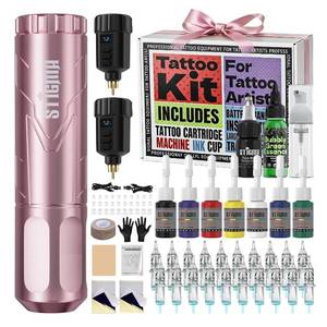 lot 1763 image: STIGMA Tattoo Gun Kit, Wireless Rotary Pen with 2 Batteries, 20 Cartridges