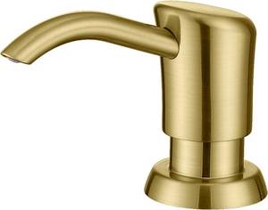 lot 1770 image: Dish Soap Dispenser for Kitchen Sink, 17 oz, Brushed Gold, No-Leak Pump