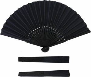 lot 1772 image: 36 Pcs Black Paper Hand Fans Foldable - Weddings, Parties, DIY Props