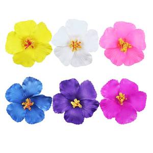 lot 1788 image: 6pcs Hawaiian Flower Clips, 3.94-Inch Plumeria & Hibiscus Barrettes Missing 1