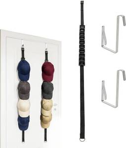 lot 1818 image: Hat Organizer Over-the-Door with 2-Way Hanging, 10-Cap Rack & Display Hooks