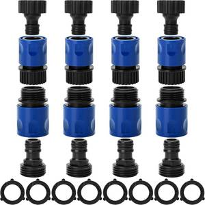 lot 1835 image: Bates Garden Hose Quick Connectors, 4-Piece Set, 34 MaleFemale Fittings