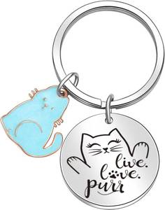 lot 1841 image: Cat Person Keyring, Cat Lover Jewelry & Cat Owner Keychain Gift