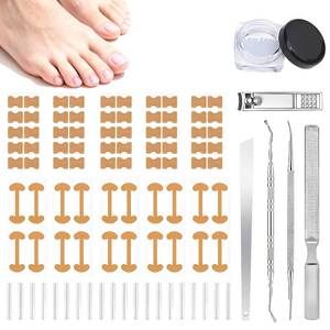 lot 1865 image: Ingrown Toenail Corrector Set with Strips - Toenail Tool Kit (Silvery)