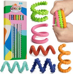 lot 1876 image: Sensory Fidget Toys for Kids & Adults, 6-Pack Flexible Sticks