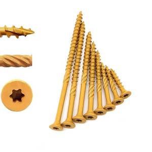 lot 1880 image: 8 x 1-12 Deck Screws, Outdoor Wood Screws, TorxStar Drive Epoxy Coated