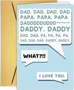 lot 1910 image: Fathers Day Card for Dad Cute Gift from Son or Daughter - Fathers Day 4 Pack