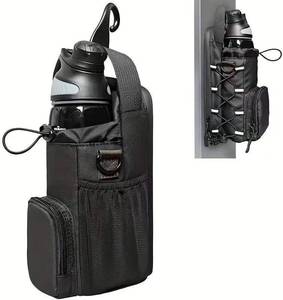 lot 1916 image: Magnetic Gym Bag with Water Bottle Holder, Pockets & Shoulder Strap (Black)