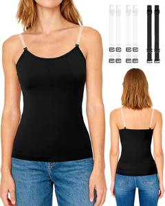 lot 1943 image: Womens Seamless Camisole Tank Top, Spaghetti Cami w 2 Clear Straps M