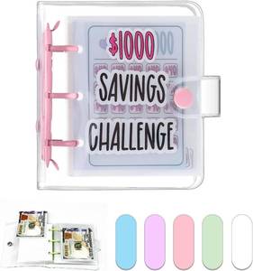lot 1965 image: Dreamplay Mini Money Saving Binder, $1000 Challenge with Envelopes (Pink)