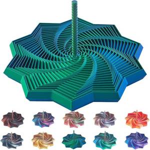 lot 2017 image: 3D Printed Sensory Star with Handle, DualQuad Color Printing, Spiral Toy