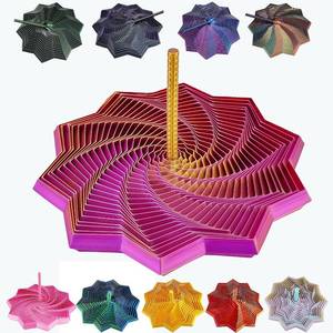 lot 2021 image: 3D Printed Fidget Star - Multi-Colored Spiral Toy (Purple Gold, 3.15in)