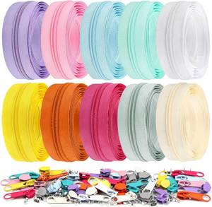 lot 2042 image: DOITEM 22.2yd20m 10 Pcs Assorted #5 Nylon Coil Zippers with 40 Sliders