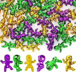 lot 2068 image: 48Pcs Mini Mardi Gras King Cake Babies for Ice Cube & Baby Shower Favors