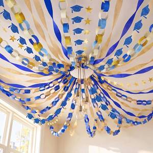 lot 20014 image: TaoBary Graduation Decorations 2026 Blue & Gold Grad Party 42ft Cap Banner