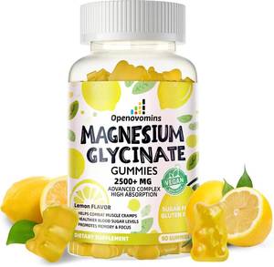 lot 20043 image: Magnesium Glycinate 2500mg - Vitamin D, B6, CoQ10 - 90 Gummies