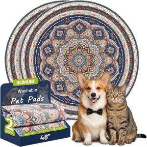 lot 20136 image: Washable Dog Pee Pads, 2 Pack, 48in, Super Absorbent, Leak-Proof & Non-Slip