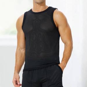 lot 20138 image: Mens Mesh Workout Tank Top, Fitted Sleeveless Shirt for Gym Muscle Training XL