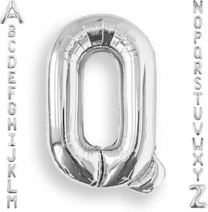 lot 20156 image: AULE 40 Inch Silver Q Balloon Letter Foil A-Z Alphabet Balloons Mylar