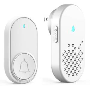 lot 20176 image: Wireless Doorbell Chime Kit 1000ft Range 32 Chimes Battery-Operated Install
