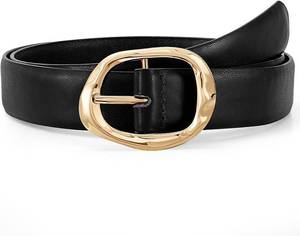 lot 20178 image: Women Leather Belt for Jeans - Casual Waist Belt with Gold Buckle