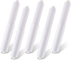 lot 20183 image: RARKVEN 5 Pack Toilet Paper Holder Spring Rod - Plastic, White