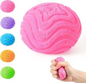 lot 20197 image: Fuzz Squishy Stress Ball, Soft Fidget Toy for Anxiety Relief (Pink)