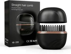 lot 20309 image: Mini USB Hair Straightener, 3-Speed Temp Control, Portable Travel (Black)