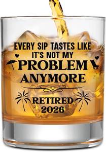 lot 20328 image: NewEleven Retirement Gifts for Men 2026 - Coworker Leaving Whiskey Glass