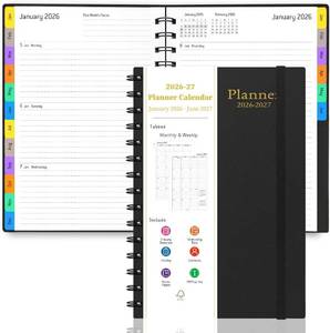 lot 20340 image: Daily Planner 2026-2027, 18-Month WeeklyMonthly Calendar, Black