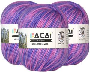 lot 20341 image: Facai Merino Wool Yarn Sock Yarn, 1-Ball, 3.5oz240yds, Worsted