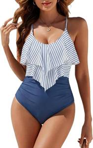 lot 20362 image: Women One-Piece Tummy-Control Swimsuit, Full Coverage 12Y