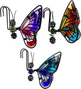 lot 20377 image: PartyKindom Butterfly Flower Pot Hanger Ornament 3 Pcs Planter Edge Decor