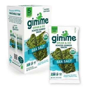 lot 20388 image: Gimme Seaweed Roasted Seaweed Grab & Go Snack Sea Salt .14oz (5 Pack)
