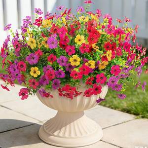 lot 20398 image: 12 Bundles Fake Flowers for SpringSummer  UV-Resistant Outdoor Eucalyptus