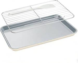 lot 20435 image: 7-Piece Ceramic-Coated Baking Sheet Set, 10x15in, PFAS Free, Oven Safe