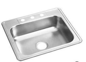 lot 19134 image: Elkay Dayton 25in Drop-In Single Basin Stainless Steel Kitchen Sink