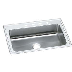 lot 19146 image: Elkay Lustertone Drop-In Stainless Steel Kitchen Sink  Retail $312.99